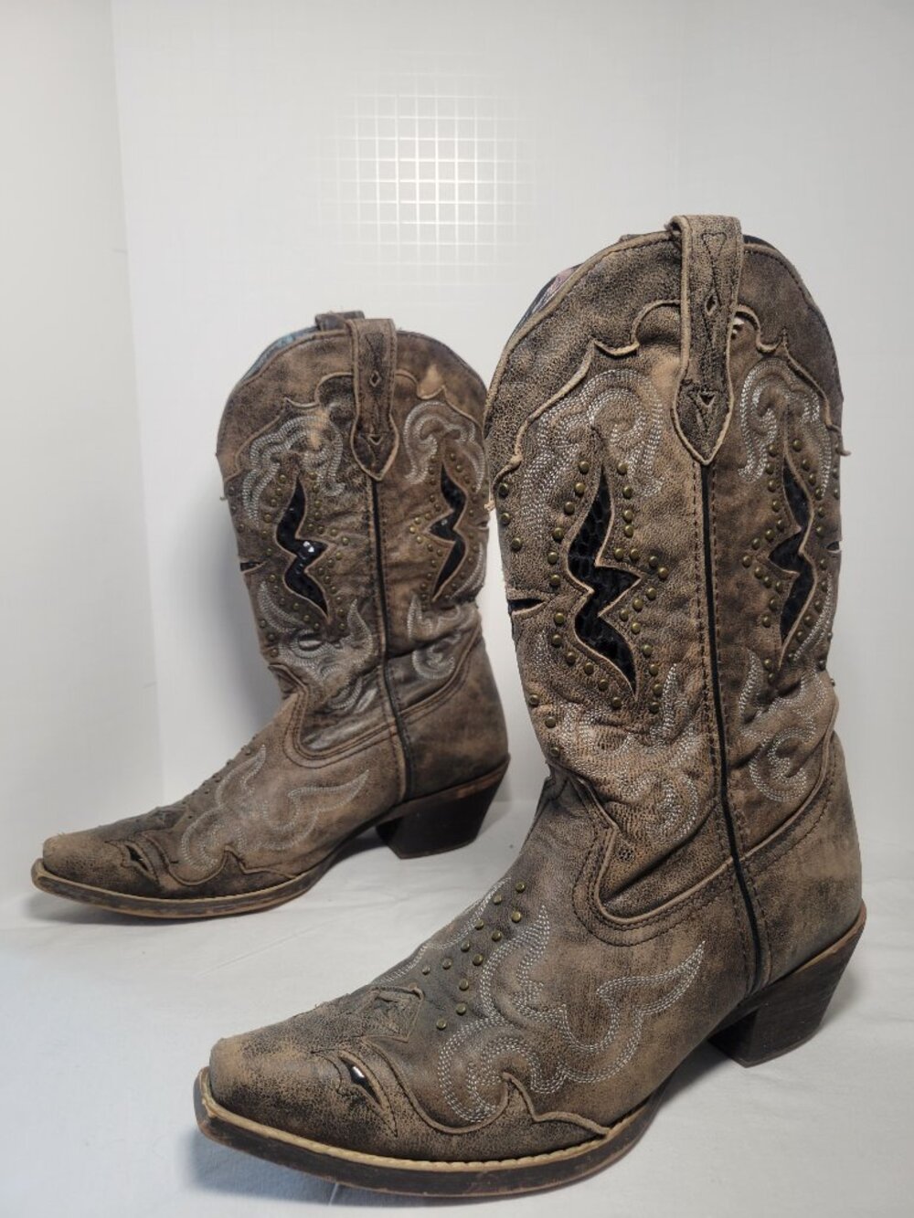 Laredo Lucretia Studded Leather Western Cowboy Boots Women's 9.5M - Picture 3 of 15